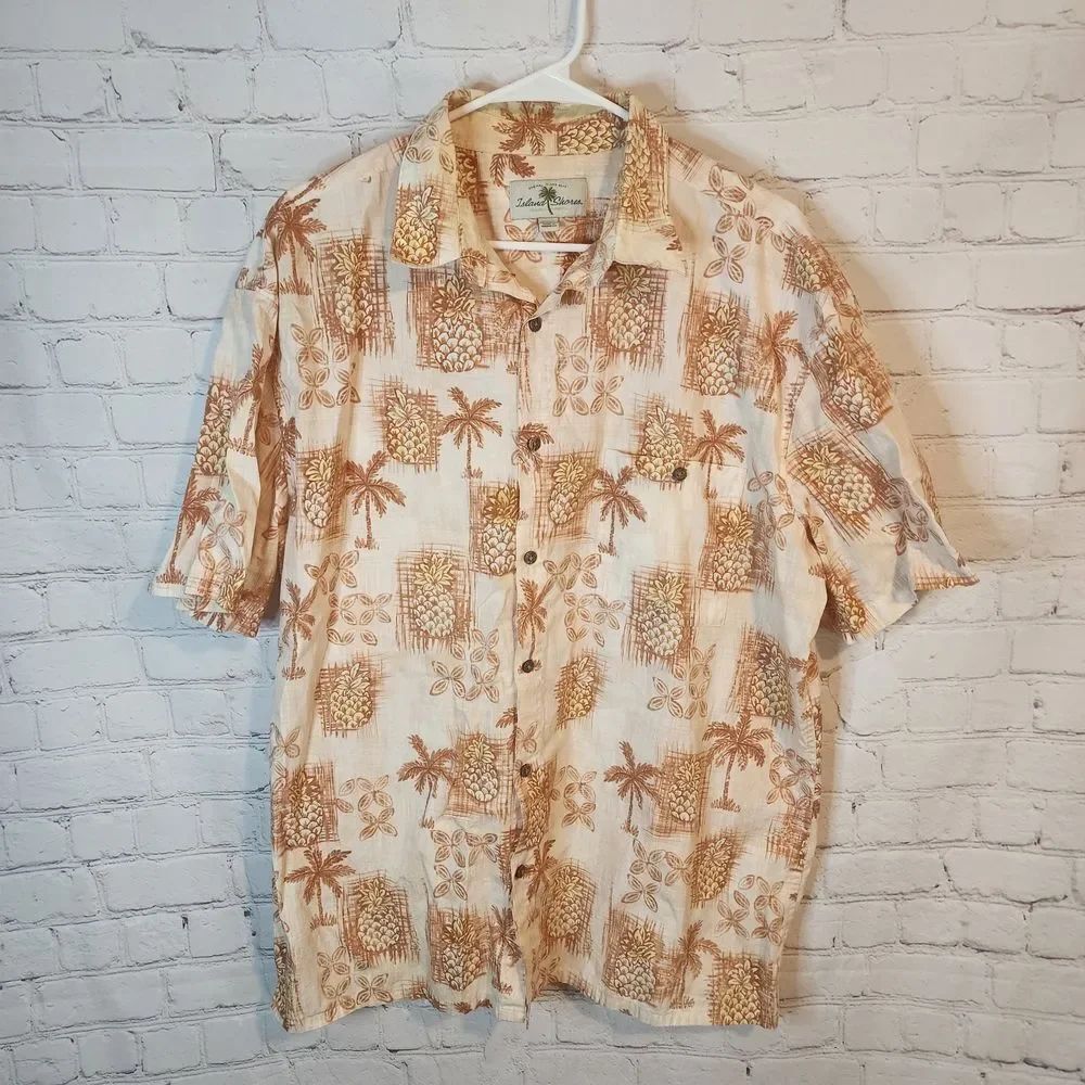 Island Shores Men's Hawaiian Shirt, Size XL